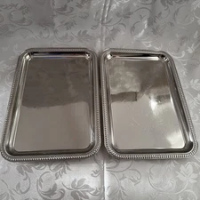 Decrative Square Food Serving Platter-Nickel Plated Steel Tray New 11''x7.75''x.