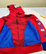 Marvel Kids Spider-Man Hooded Sweatshirts Fill Zip In Graphic Red Size M 8