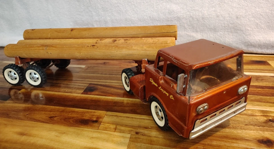 复古 Structo Logging 半卡车-铜棕色约 23 英寸。 — 第 2/4 张图片