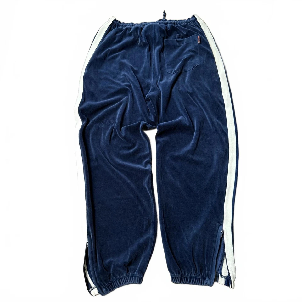 Pantalones deportivos vintage años 90 Enyce terciopelo bordado azul XL Foto 2 de 4