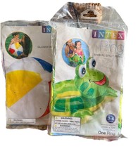 Intex Frog Split Swim Ring Beach Ball Pool Set Kids 3-6 New Sealed
