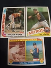 NOLAN RYAN Vintage TOPPS 3 card lot.  Astros. NRMT+