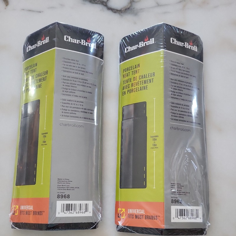 Set of 2 Char-Broil Grill Adjustable Porcelain Heat Tent Replacement 10-18" x 5"