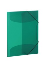 HERMA Elastic Folder Translucent in Dark Green, A3, Sturdy Plastic, with 3 Inner