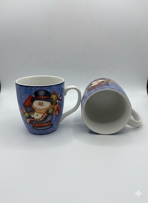 Könitz Coffee Mug Set of 2   Festive Snowman & Friends Winter Wonderland Design