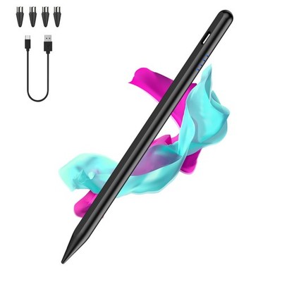 Eingabestifte für Touchscreens, Typ-C Tablet Stift mit 4 Bommelspitzen schwarz 