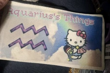 Aquarius Zipper Pouch 8 X 4.25 Inches Canvas