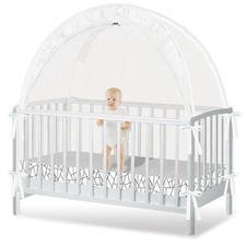 Baby Crib Tent - Safe Climbing Prevention Canopy with Strong Mesh Zipper Cover