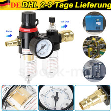 Druckluft Wartungseinheit 1/4'' Druckminderer Wasserabscheider Öler Filter DHL