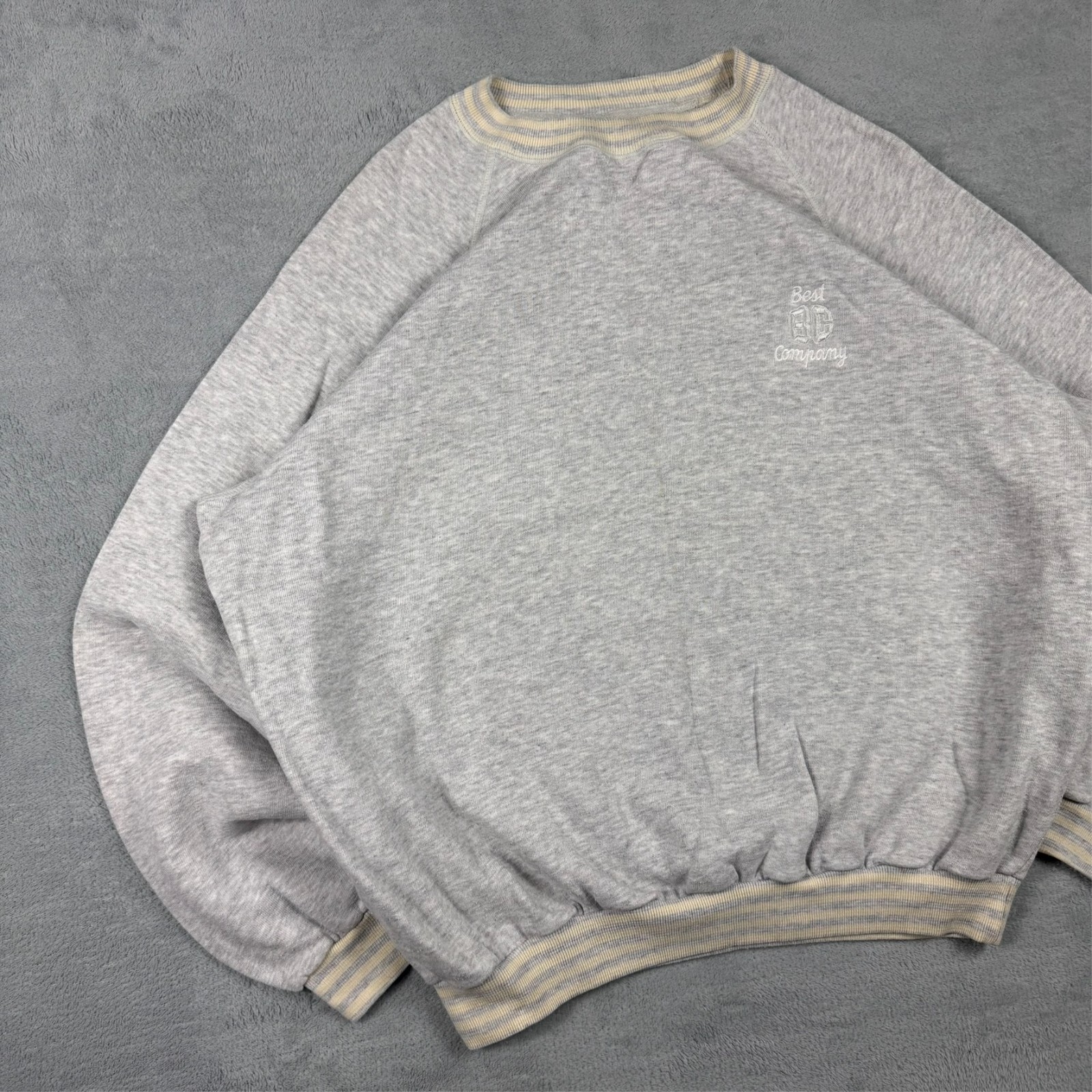 Vintage Best Company 1990's Grey Logo Heavyweight Oversized Medium Sweatshirt image 2
