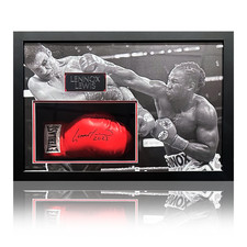 Lennox Lewis Signed Glove Iconic Frame