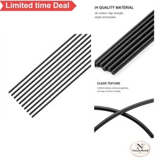 Carbon Fiber Rod 2mm 400mm 15.6 Inch 10 Pack for Model Aircraft DIY Drones Kites