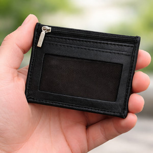 Portefeuille minimaliste mince, portefeuille de poche avant, RFID Blocage, titulaire de carte de crédit
