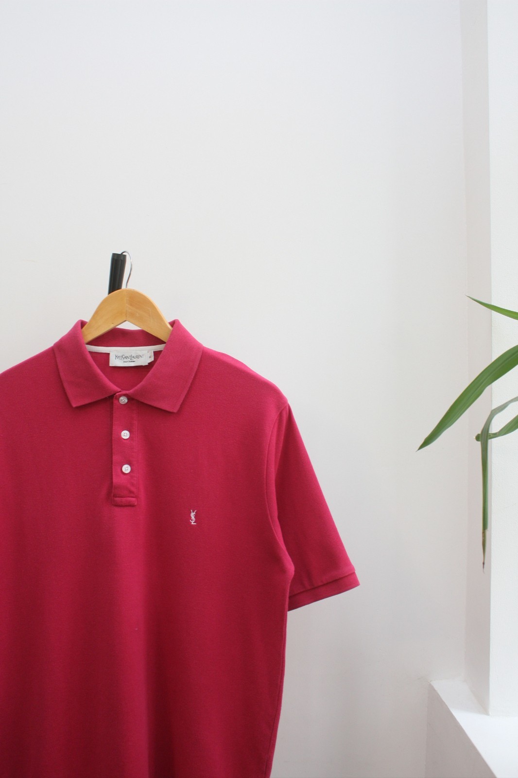 Yves Saint Laurent Polo vintage cremisi uomo media