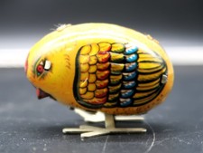 Vtg Pecking Chicken Wind Up Tin Litho Toy China MS006 NO KEY Works