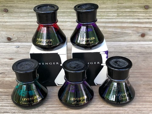 Levenger Fountain Pen Ink, 5 Bottles, Calligraphy, Various Colors 50 ml