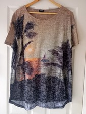 Next Women's SummerT-shirt Sunset And Yacht Scenic Size 16