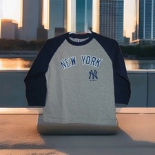 NEW YORK YANKEES VINTAGE 2009 BOYS 3/4TH SLEEVE TSHIRT YOUTH MEDIUM