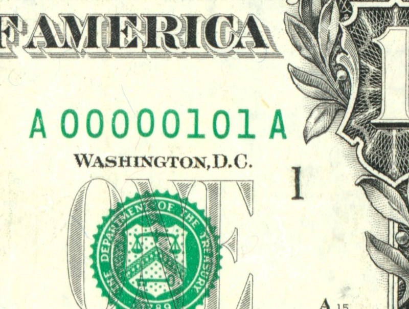 ((TRUE BINARY - 6 OF A KIND)) $1 2003 ((00000101)) (2nd of 2 Identical/Matching)