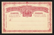 Honduras | 1890's | Całostka ✉ Pocztówka papiernicza | 3 centavos | w idealnym stanie