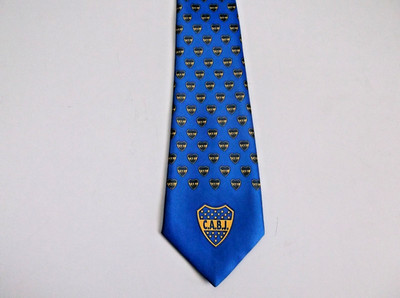 BOCA JUNIORS Men's Silk Tie Necktie Argentina Futbol Soccer C.A.B.J. Blue Yellow