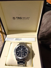 TAG Heuer Aquaracer Quartz Chronograph Date Black Dial Steel Bracelet 300m