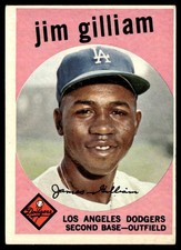 1959 Topps Baseball Card Jim Gilliam Los Angeles Dodgers #306 EX