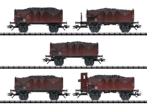 Trix 24069 5 offene Güterwagen gealtert, Bauart 0 11, DB, Ep III, NEU OVP selten | Zustand: Neu