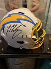 Ladd McConkey Autographed Full Size Replica Chargers Helmet Beckett COA