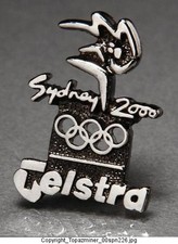 OLYMPIC PINS 2000 SYDNEY AUSTRALIA TELSTRA MEDIA SILVER
