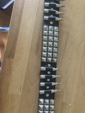 Four Row Pyramid Stud Belt Leather Handmade Studded Belt Punk Goth By Funk Plus