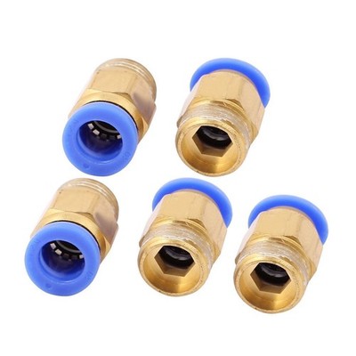 5 Pcs 16mm Thread Dia 10mm Push In Quick Joint Connector Pneumatic fitting  #cv