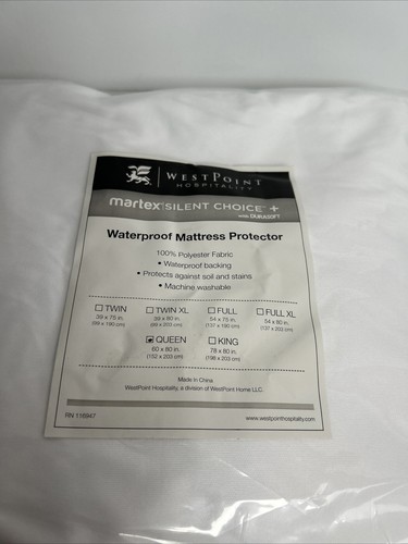 West Point Hospitality Martex Waterproof Mattress Protector Queen 60 x 80" - Picture 3 of 4