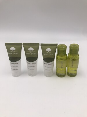 Apothia / Basic Earth 5 Travel Size Body Lotion and Verde Shampoo 