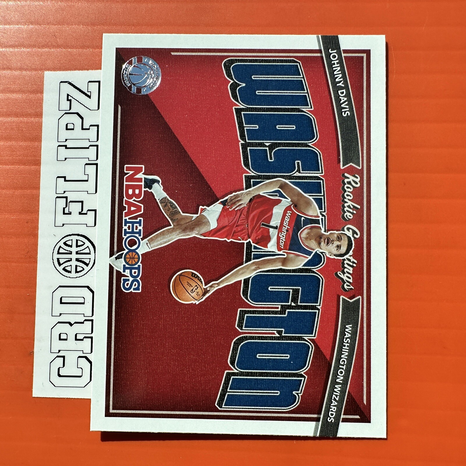 2022-23 Panini NBA Hoops Johnny Davis RC #10 Rookie Greetings Washington Wizards