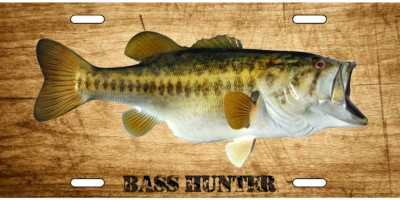 Bass Hunter Fishing License Plate Bass Trout