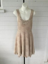 NWT Free People Beaded Tulle Sundress M Scoop Neck Rock Princess