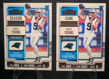 2023 Panini Contenders Bryce Young Red Rookie Season Game Ticket RC Panthers #15