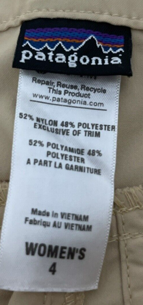 Patagonia Women’s Outdoor Pants Yellow Tan Nylon Size 4 thumbnail 3