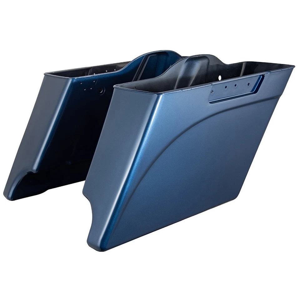 Dark Blue Pearl Stretched Saddlebags Extended Bag Fits 1993-2013 Harley Touring - Image 4 of 4