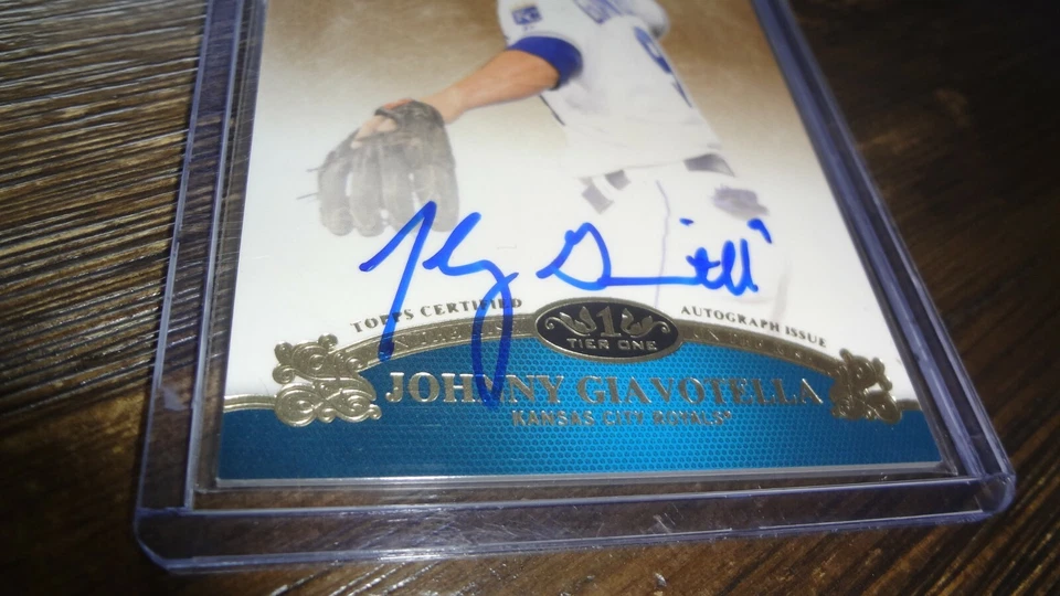 2012 TOPPS TIER ONE #61/395 JOHNNY GIAVOTELLA OR-JG AUTOGRAPHED BASEBALL CARD - Image 2 of 2