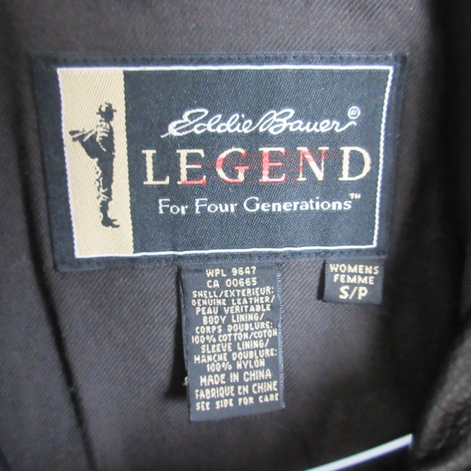 Винтажный Eddie Bauer легенда куртка женщин маленький коричневый Stine кожи - Изображение 3 из 4