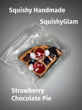 Squishy Handmade Strawberry Chocolate Pie - Realistic Food Stress Relief Toy