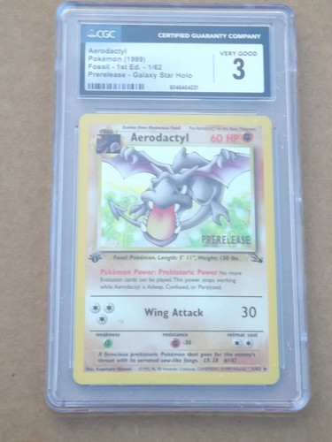 Aerodactyl (1st Edition) graded CGC 3 for sale on eBay