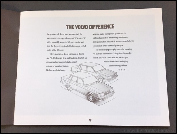 1992 Volvo 240 and 740 Sedan 28-page Original Car Sales