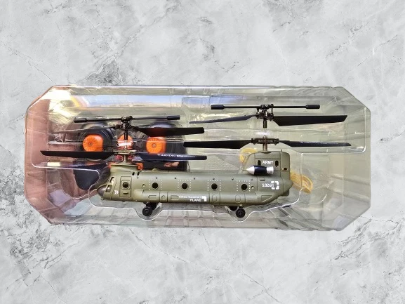 Military Fighter Helicopter Double-Propeller Fixed-Height Transport Aircraft Toy - Image 3 of 4