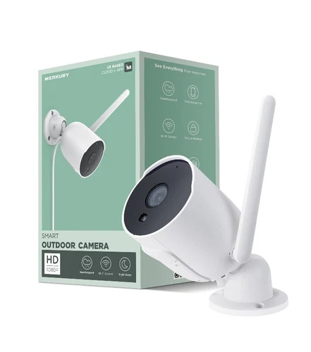 Merkury 1080P Smart Outdoor Security Camera, Weatherproof, Night Vision, Wi-Fi 