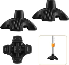 1 / 2 Walking Cane Tips 3/4 Inch,Quad Cane Tips for Stability,4 Prong Self Stand