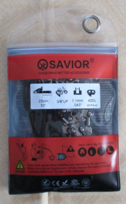 SAVIOR Sägekette 3/8''LP 1,1 mm 40 Treibglieder für 25 cm Schiene   NEU!