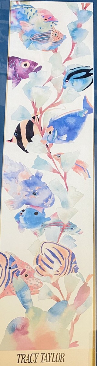トレイシー　テイラー　オリジナル水彩画T. Taylor 色鮮やかな魚たち トレイシー テイラー オリジナル水彩画T. Taylor 色鮮やかな魚たち